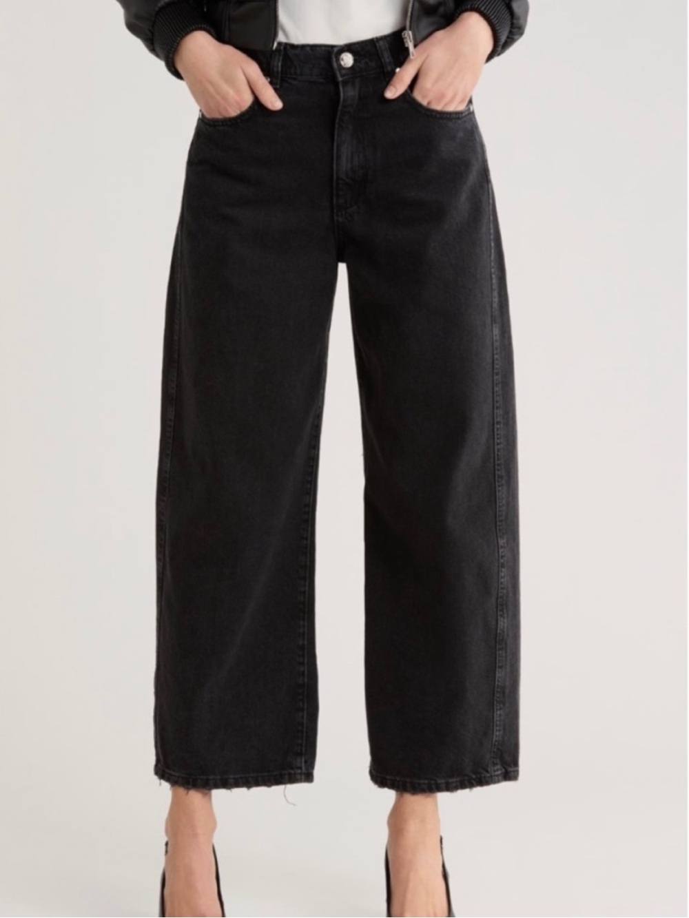 Jason Wu Jaime Barrel Ankle Jeans Size 8x27” Nightshade Black Cotton Relaxed Fit